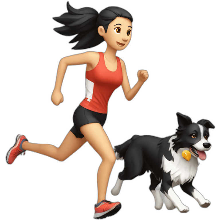 Canicross-activity-female-runner-and-border-collie emoji