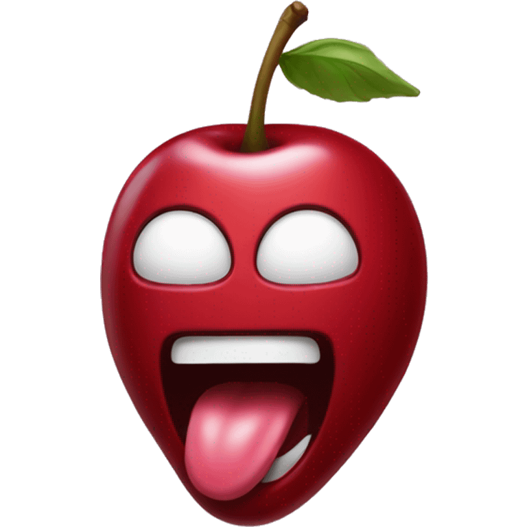 Cherry tongue out emoji