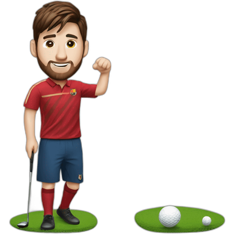 Messi playing golf emoji