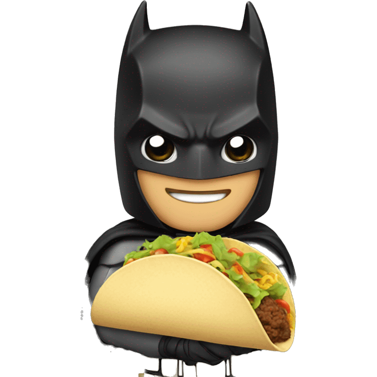 Batman holding a taco emoji