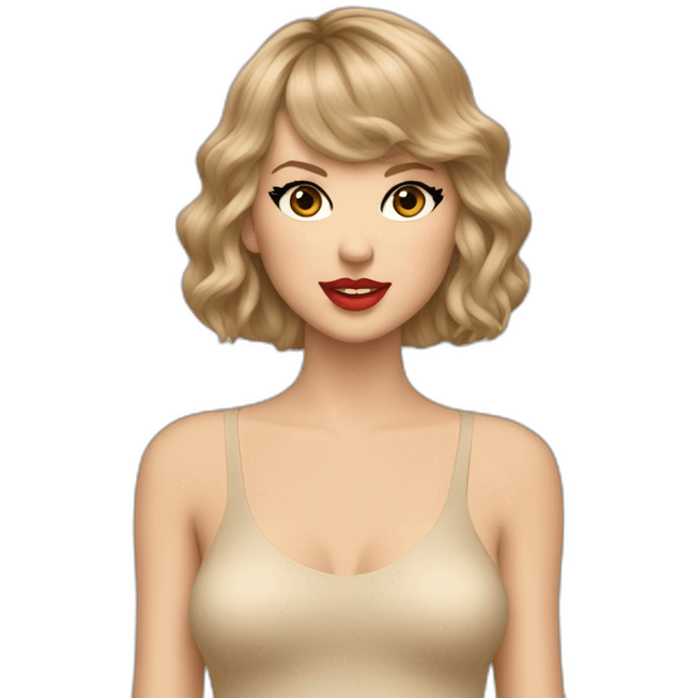 Taylor swift in a beige bodysuit emoji