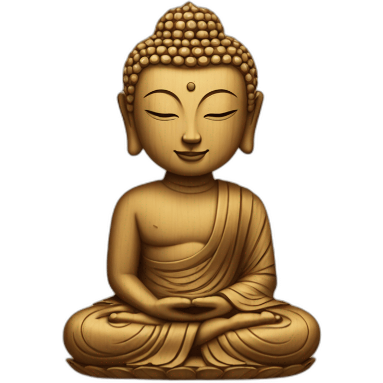 wooden buddha on the lotus emoji