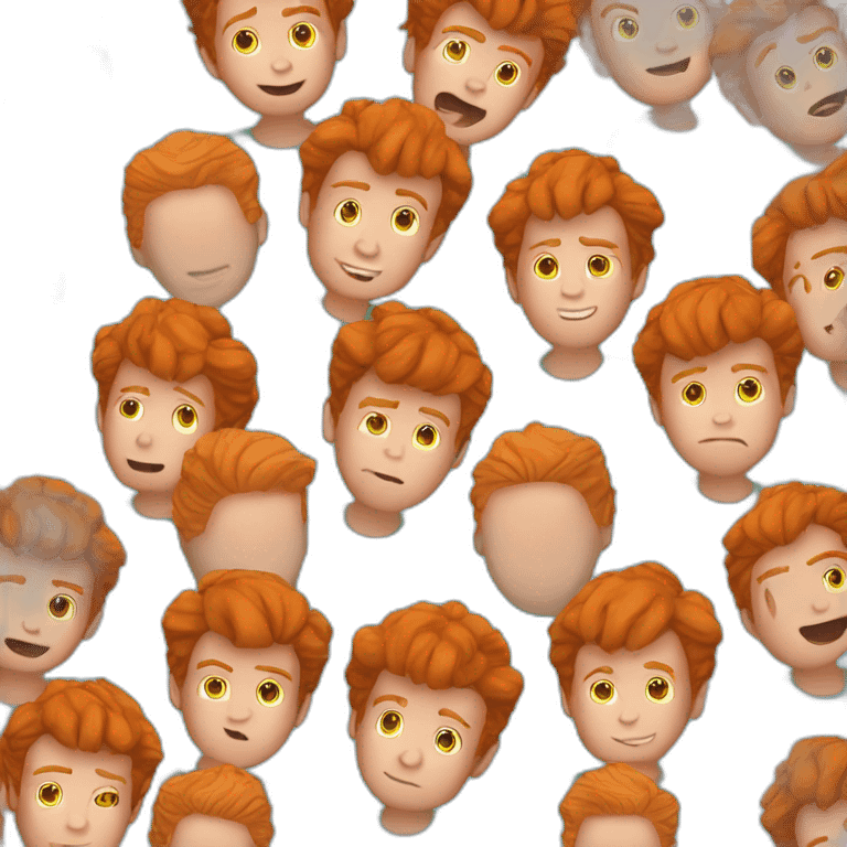 ginger boy kiss brown hair boy emoji