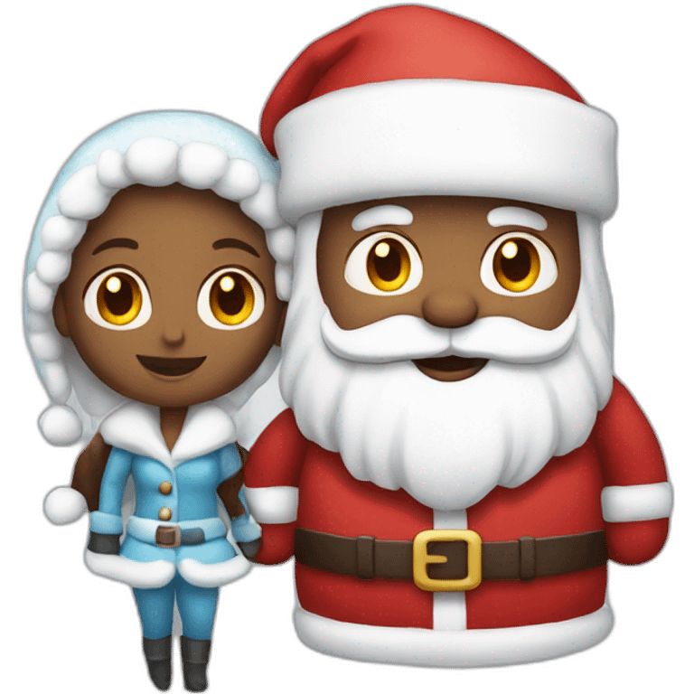 Snow girl and Santa  emoji