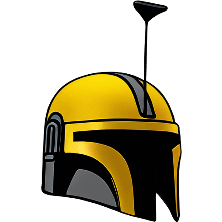 Mandalorian helmet black and yellow with antenna emoji