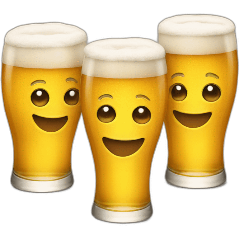 Three smiling beers emojis emoji