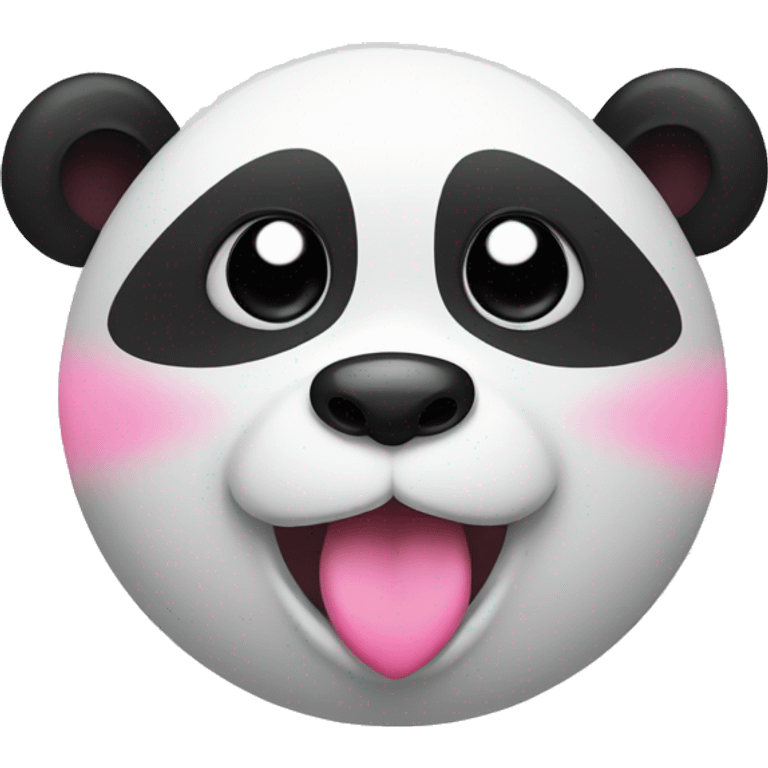 Panda with pink heart eyes emoji