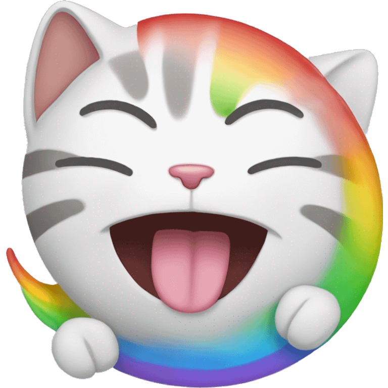 cat throwing up rainbows emoji