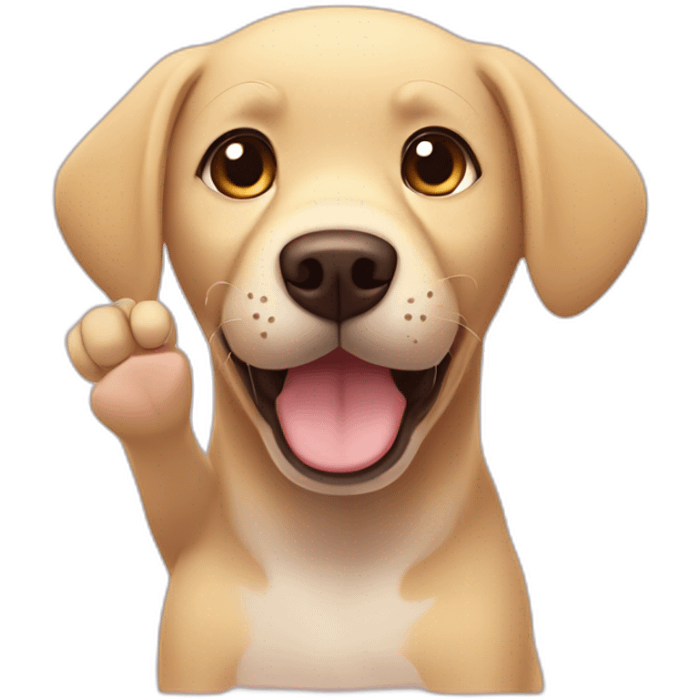 labrador waves paw anime style emoji