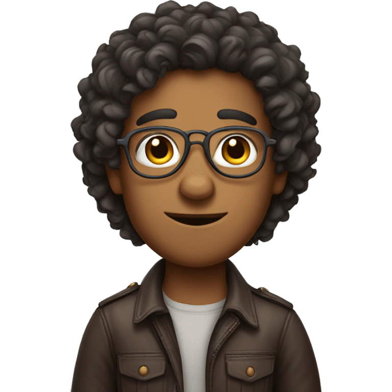 indian looking male with aviator type specs having curly hair and bear emoji