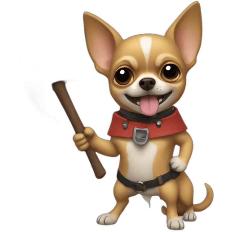 chihuahua holding an axe emoji