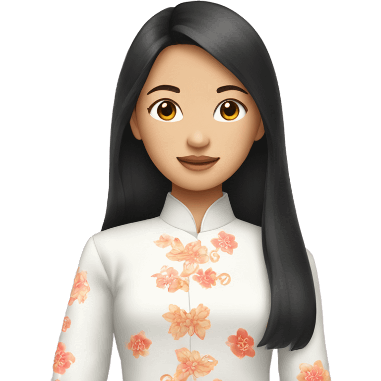 vietnamese ao dai on teenage girl emoji