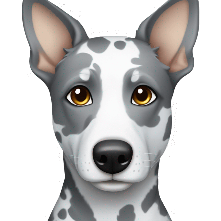 Australian cattle dog grey and white spotted with blue eyes no brown emoji