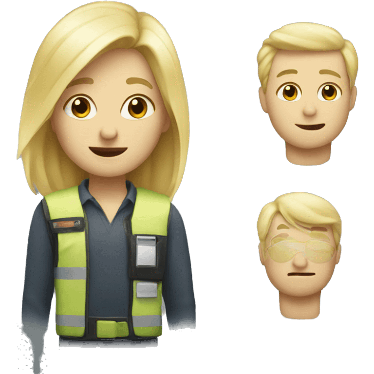 blonde emoji with a stanley emoji