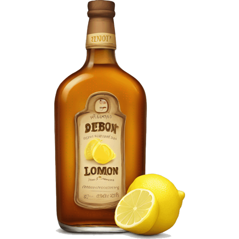 Bourbon, ginger, lemon bottle or label  emoji