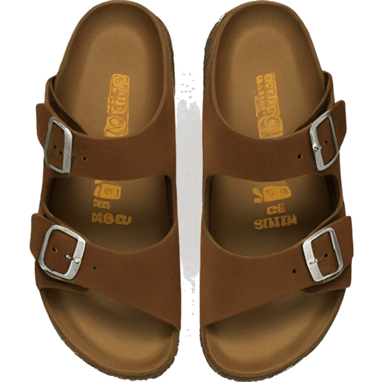 suede brown Birkenstock shoes emoji