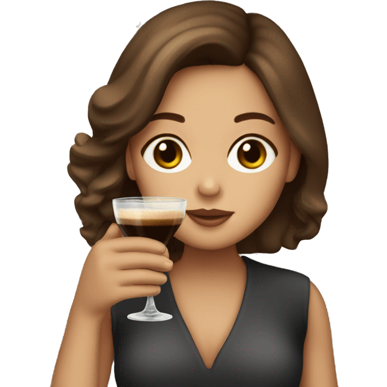 Brown hair girl drinking espresso martini emoji