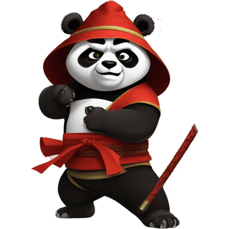 kung fu panda po avec chapeau samourai agressif* emoji