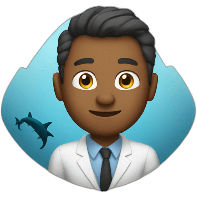 Entrepreneur pitching on shark tank emoji