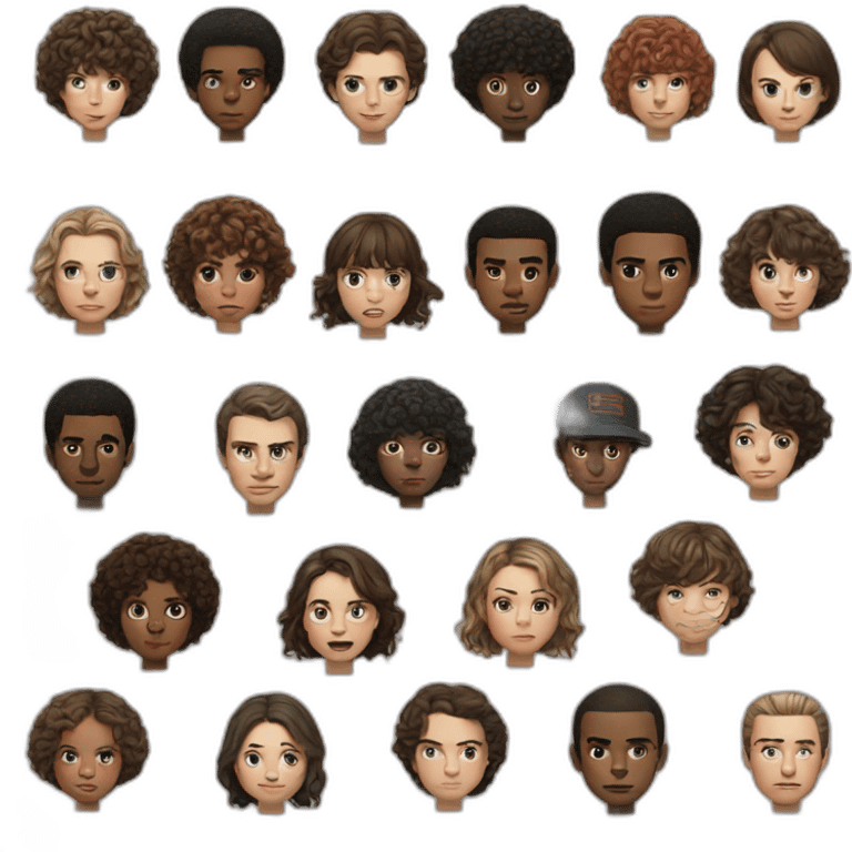 stranger things main characters faces emoji