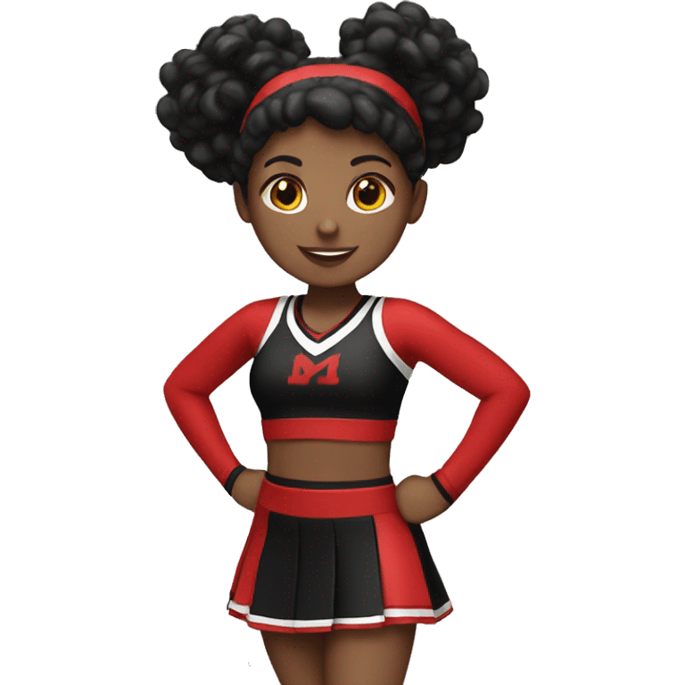 Cheerleader in red and black uniform emoji