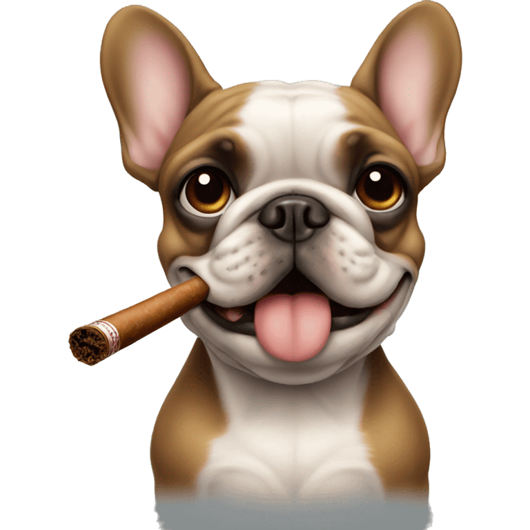 Frenchie smoking a cigar emoji