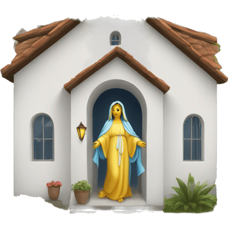 virgin mary arriving at a house emoji