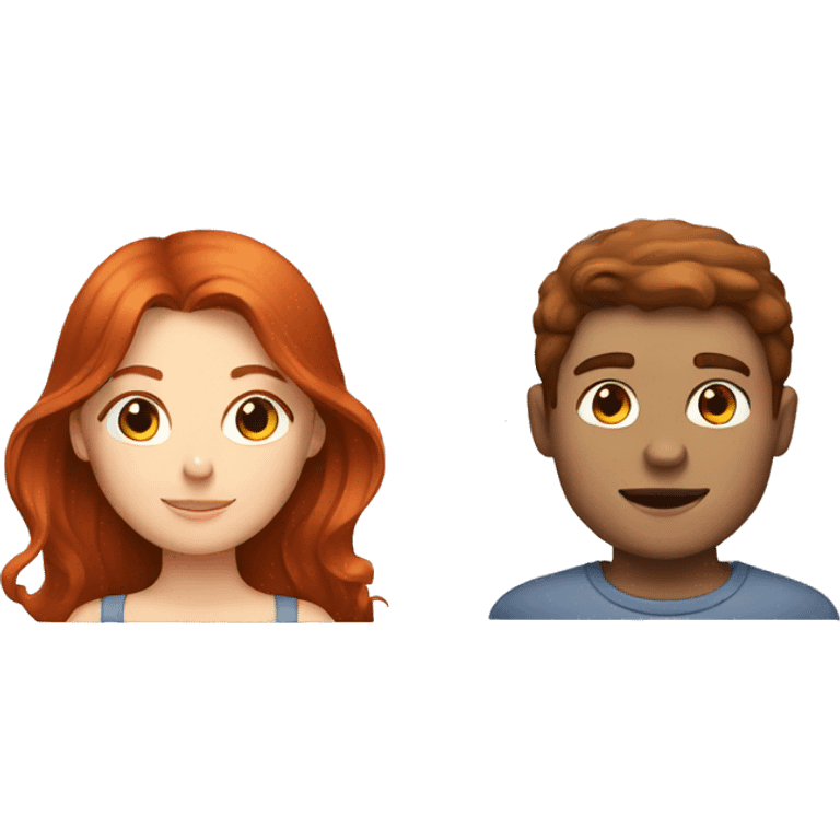 redhead girl and brunette boy emoji