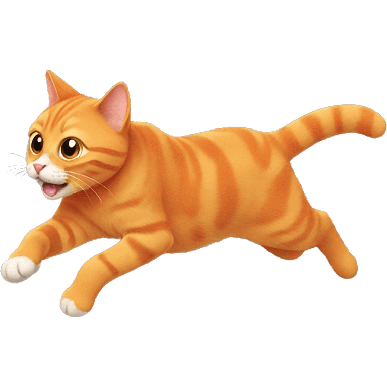 Orange cat running as fast as possible emoji