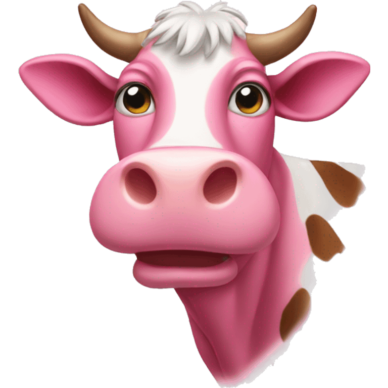 Pink cow emoji