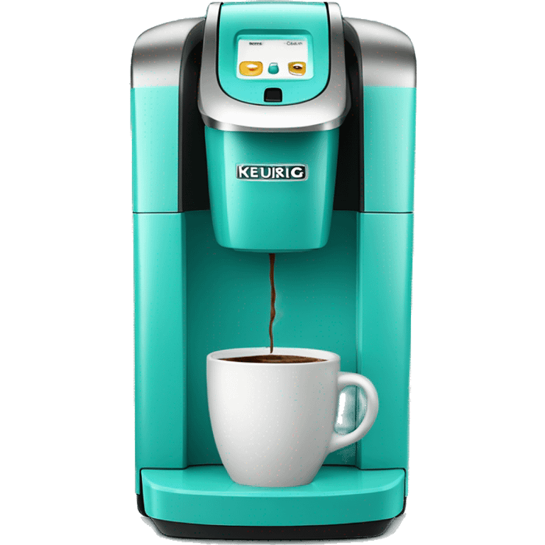 Realistic turquoise keurig coffee machine  emoji