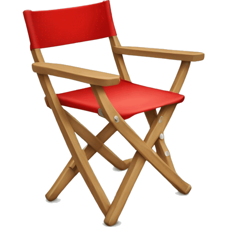 Realistic red camping folding chair isolated.  emoji