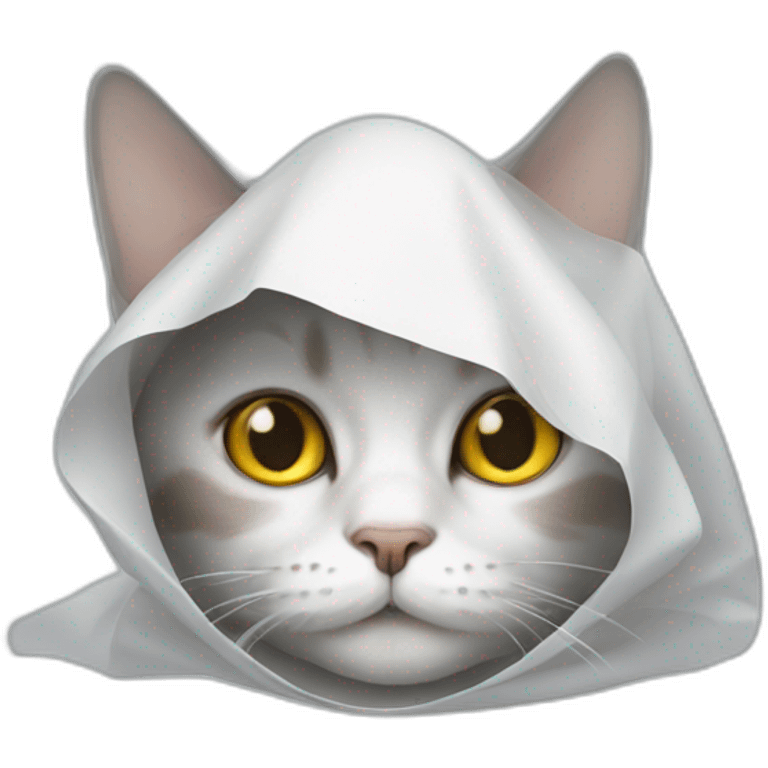 Cat with sheet over head ghost emoji