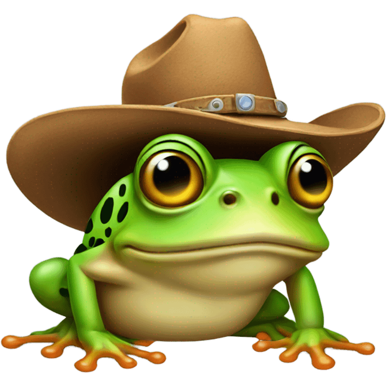 Frog wearing cowboy hat emoji