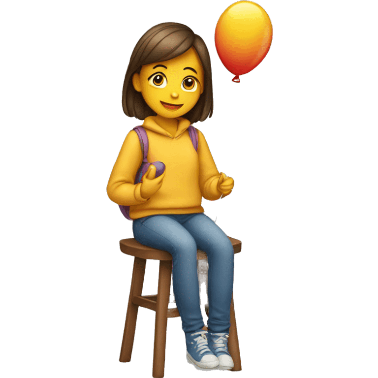 girl sitting on balloon emoji