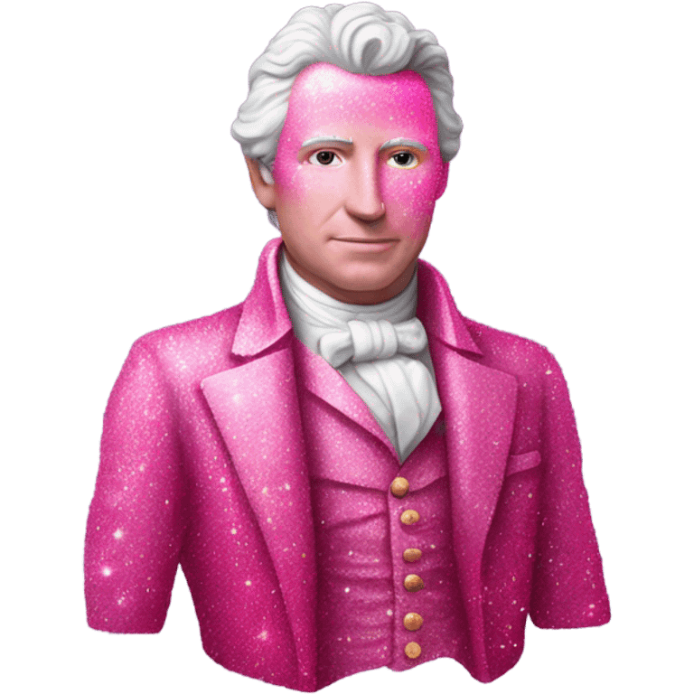 Pink ombre James Monroe statue with glitter emoji