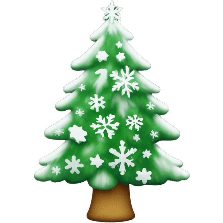 Christmas tree with snowflakes emoji