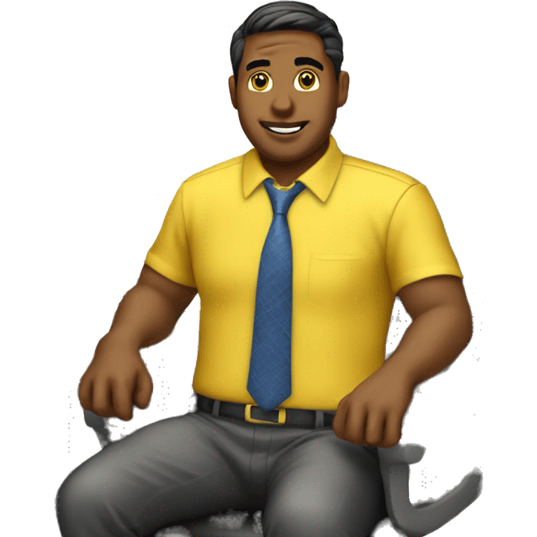 banker with yellow shirt men emoji