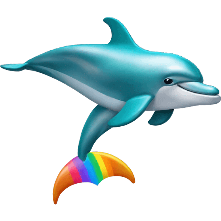 Dolphins with rainbow tails  emoji