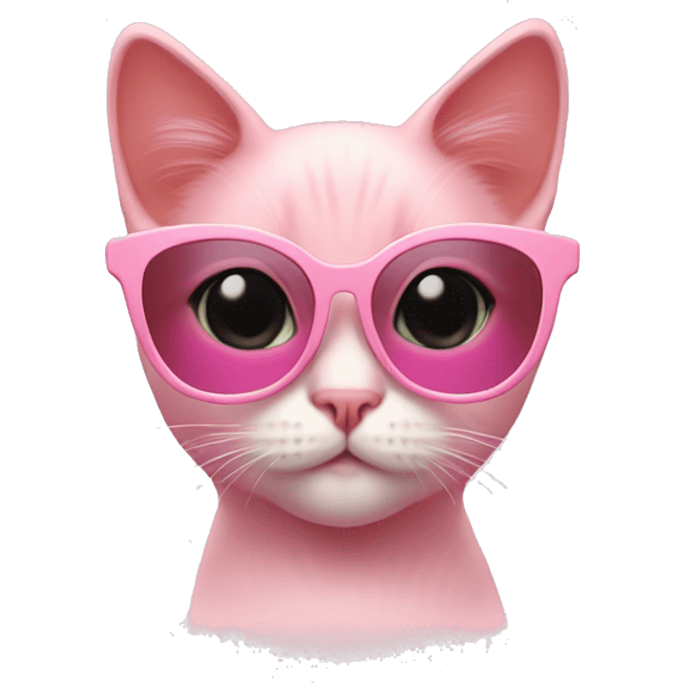 baby pink cat with cat eye sunnglasses emoji