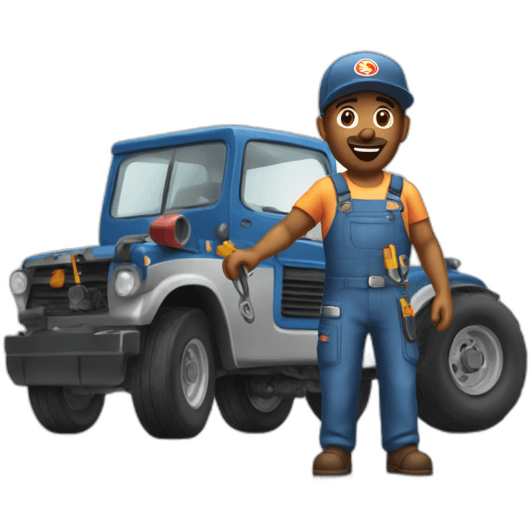 Mechanic loud banging neighbor emoji