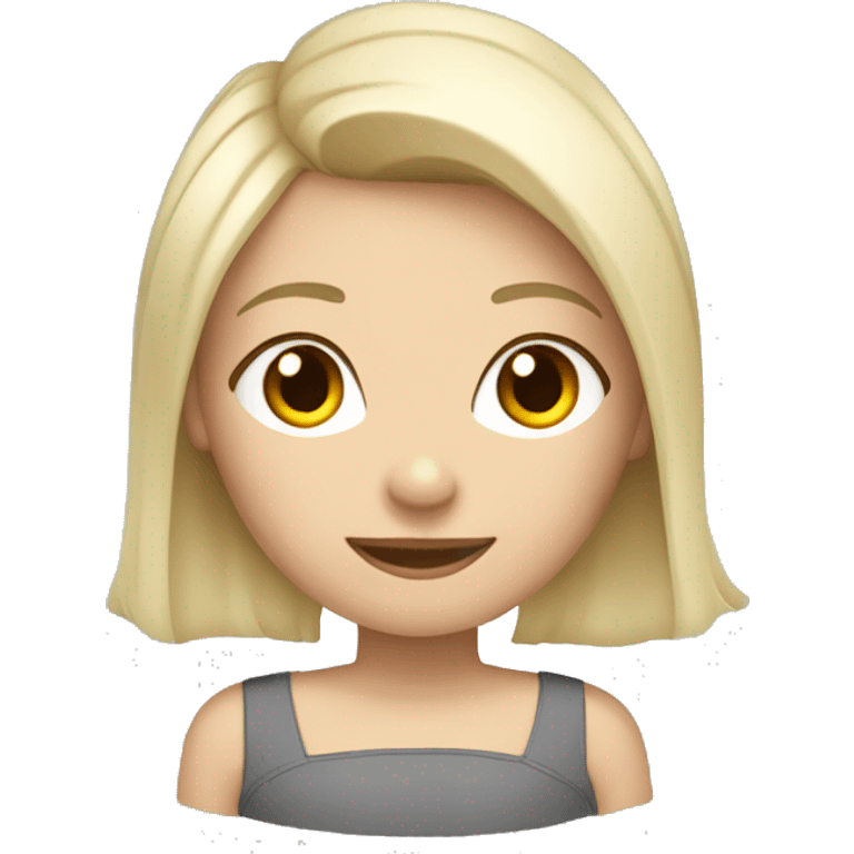 Femme blonde avec staffy gris et blanc  emoji