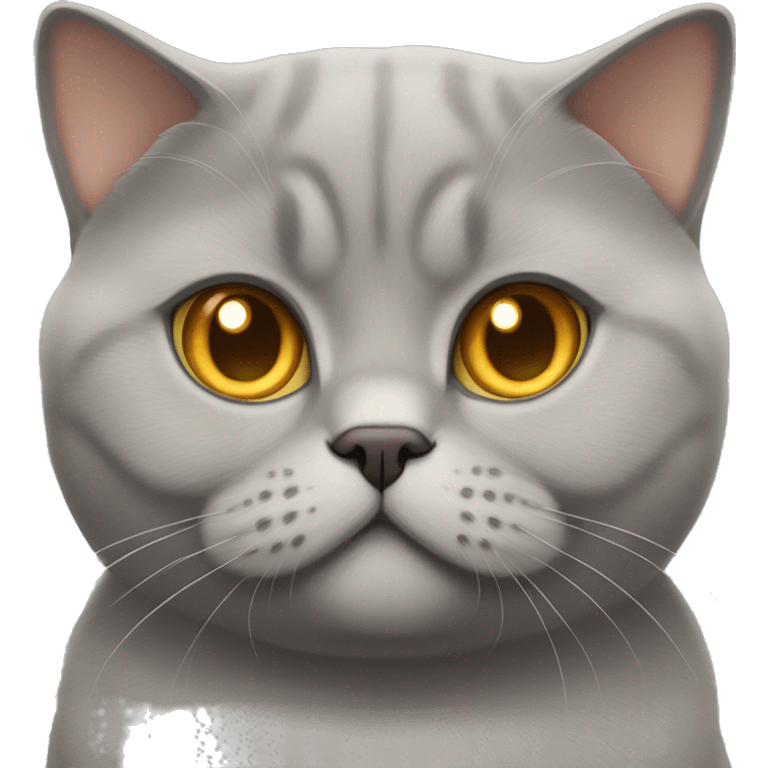 British shorthair with yellowish orangeish eyes with big cheeks emoji