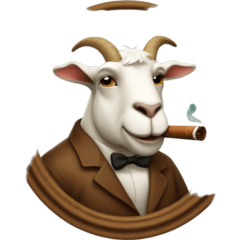 Fat goat smoking a cigar  emoji