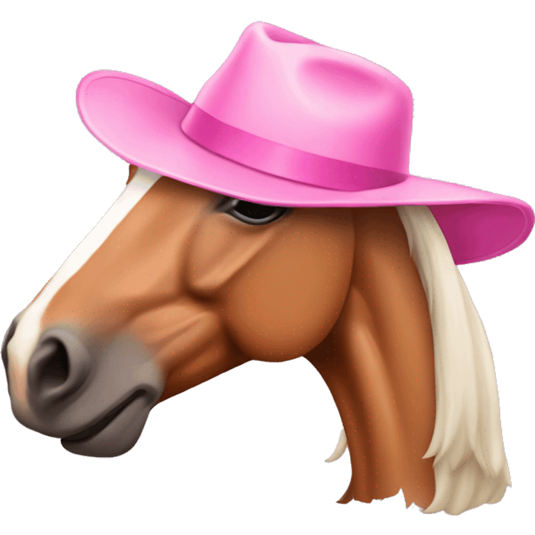 Cavalo com chapéu rosa emoji