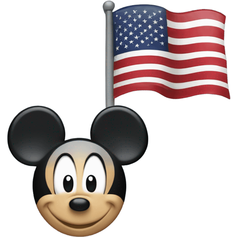 Mickey with usa flag emoji