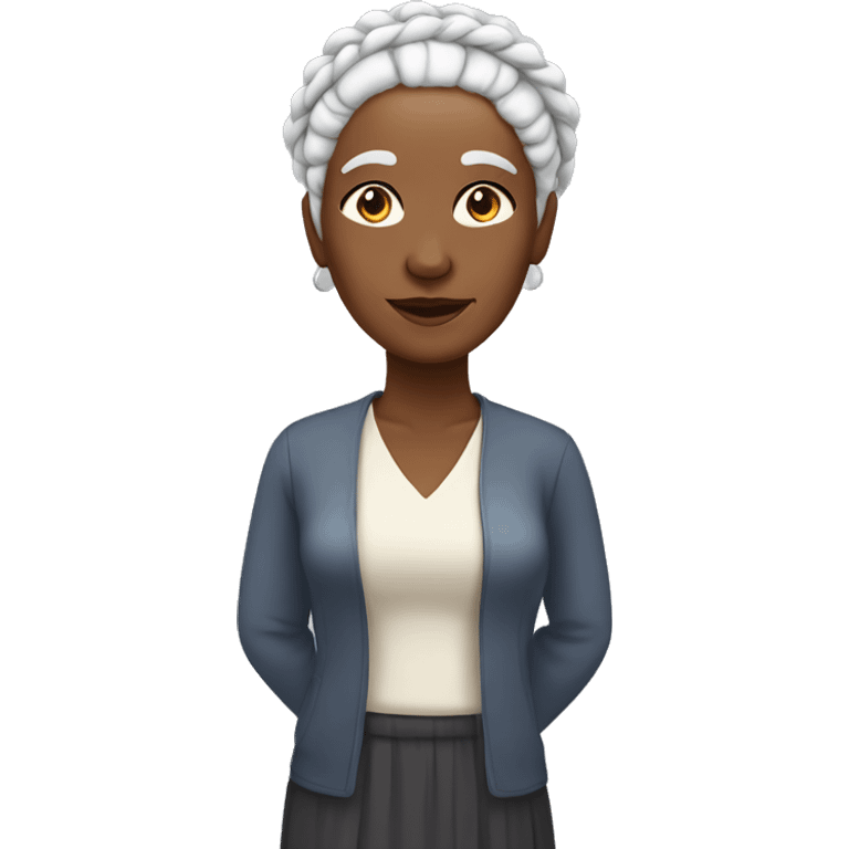 older black lady with white braids emoji