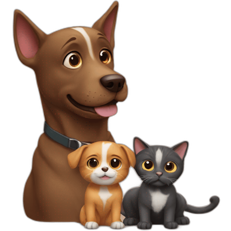 Cat-dog-friends emoji