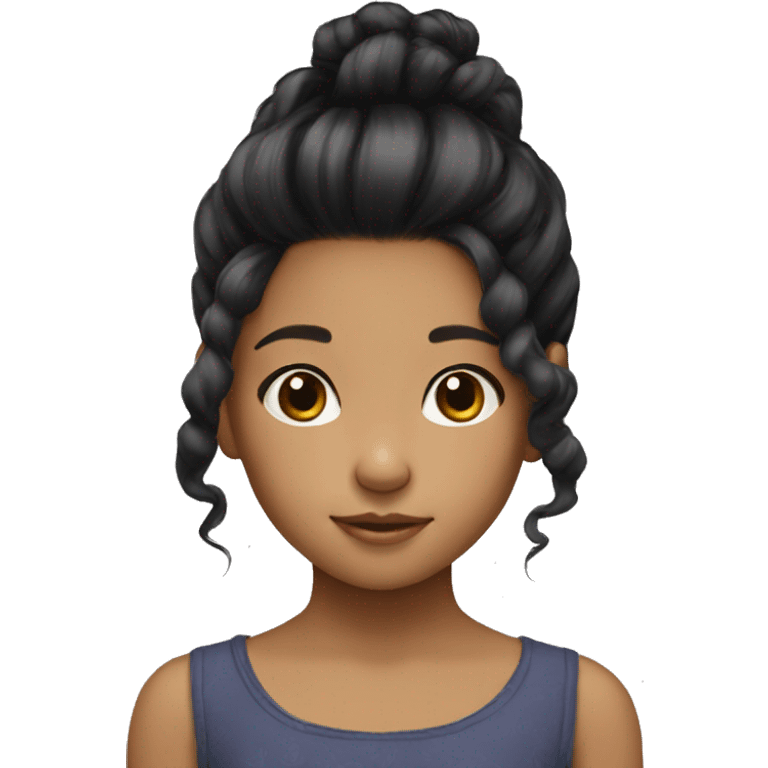 Little girl hair black Asian emoji