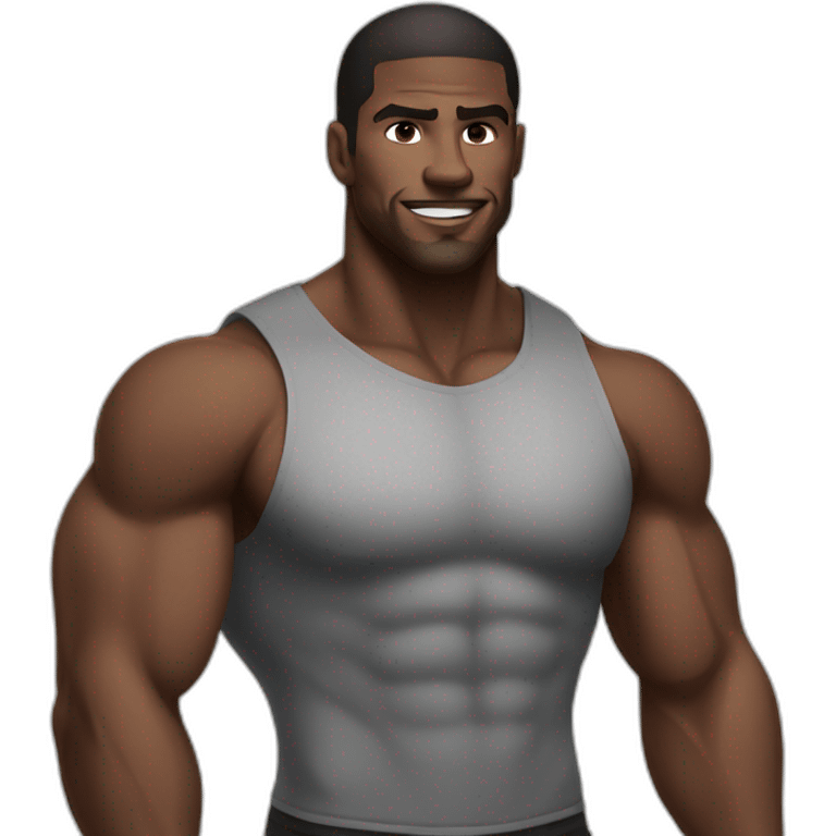 muscular strong black man emoji